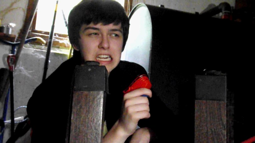 Charlie re-enacts Crash Daniels