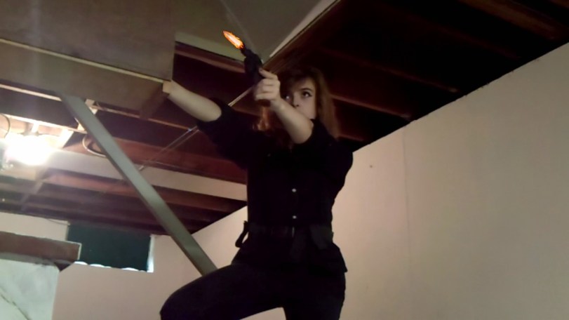 Officer Kira takes her shot